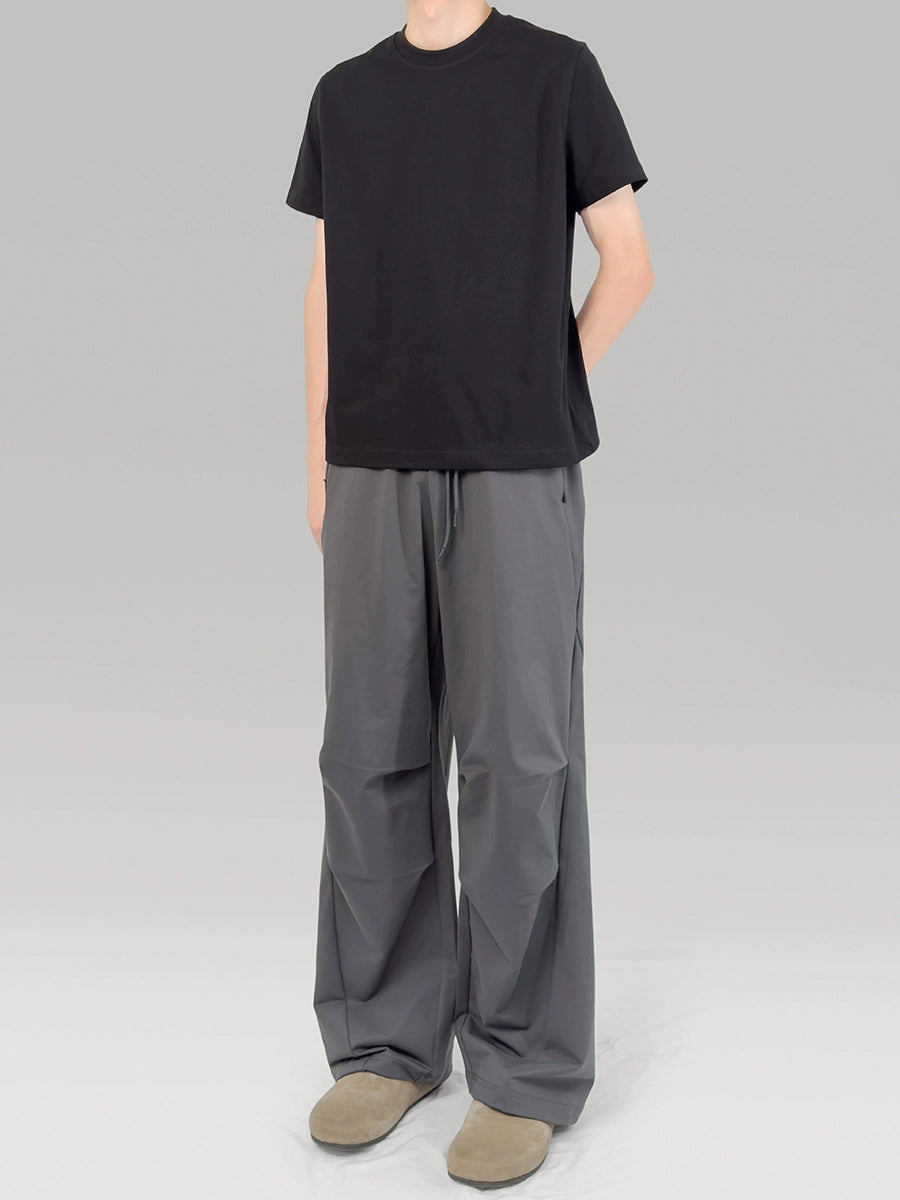 PLUS NO LOGO Loose Straight Pleated Deconstruction Trousers