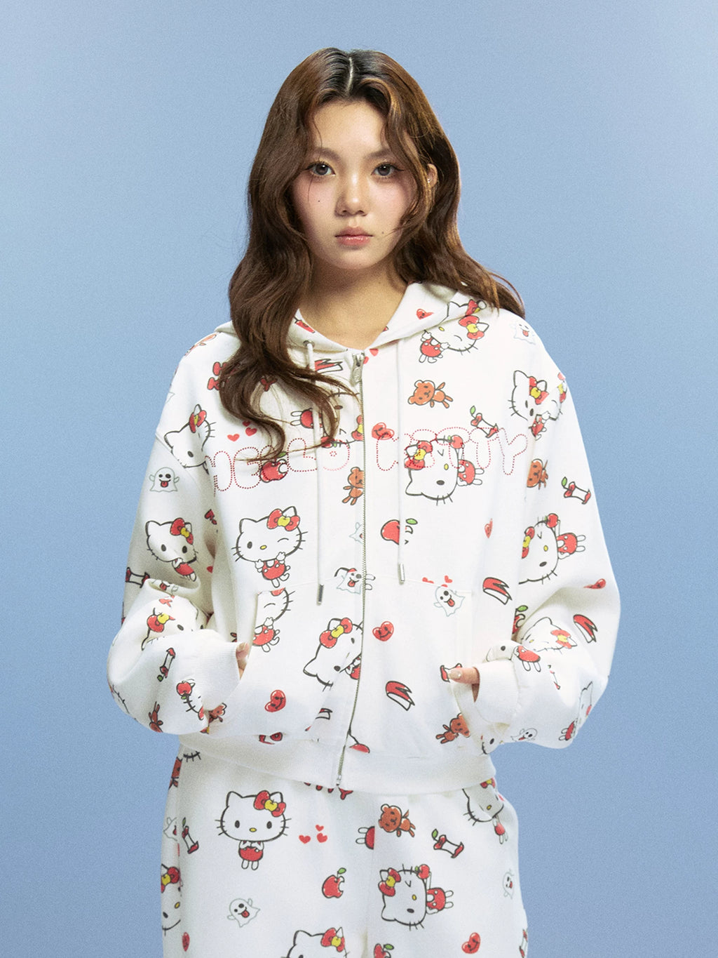 WHOOSIS Hot Diamond Full Print Casual Zipper Jacket
