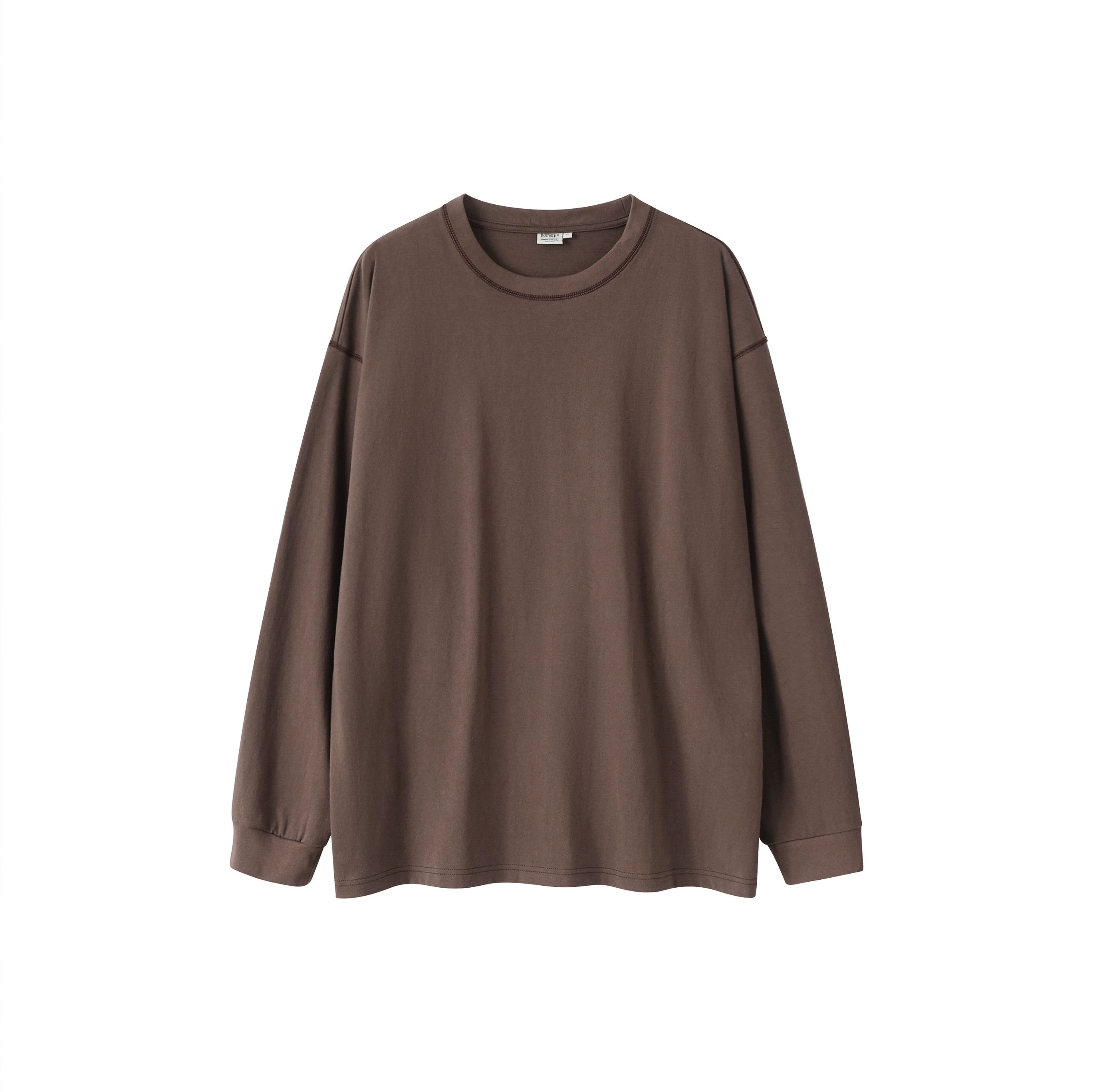 BUTTBILL four-pin six-thread heavy 300G round neck long-sleeve Tee