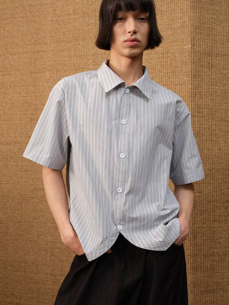 JCAESAR Arc Striped Short Sleeve Shirt