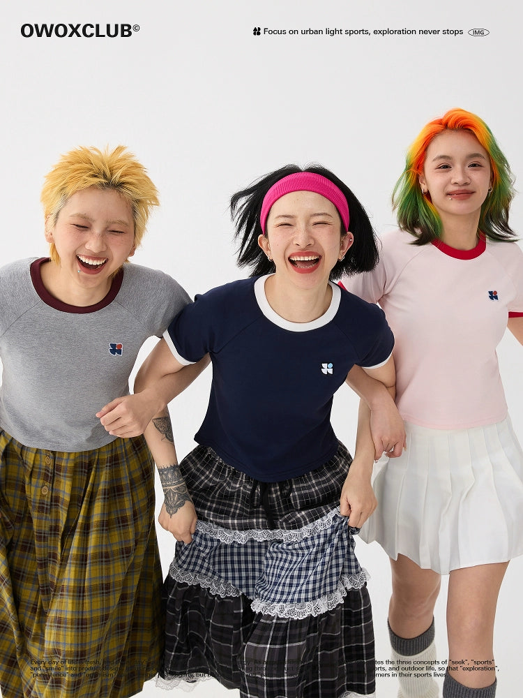 OWOX Color Matching Short Logo Slim and Thin Tee