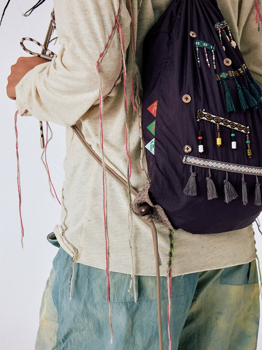 CONP Colored Rock Braided Lightweight Drawstring Bag