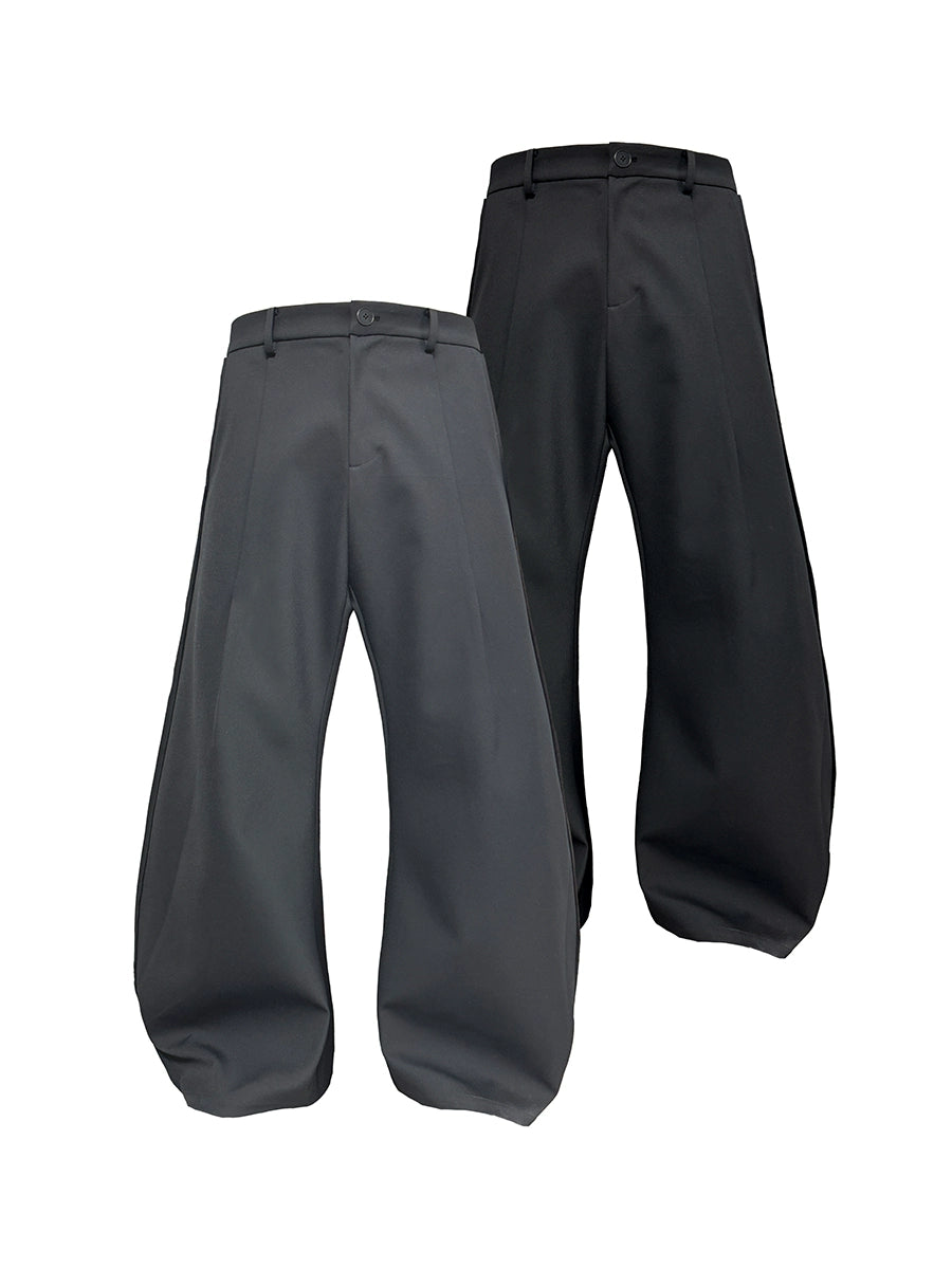 JCAESAR Three-dimensional Cut Wide-leg Two-tone Trousers