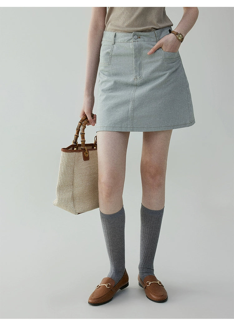 VOOE Korean Short Denim Skirt