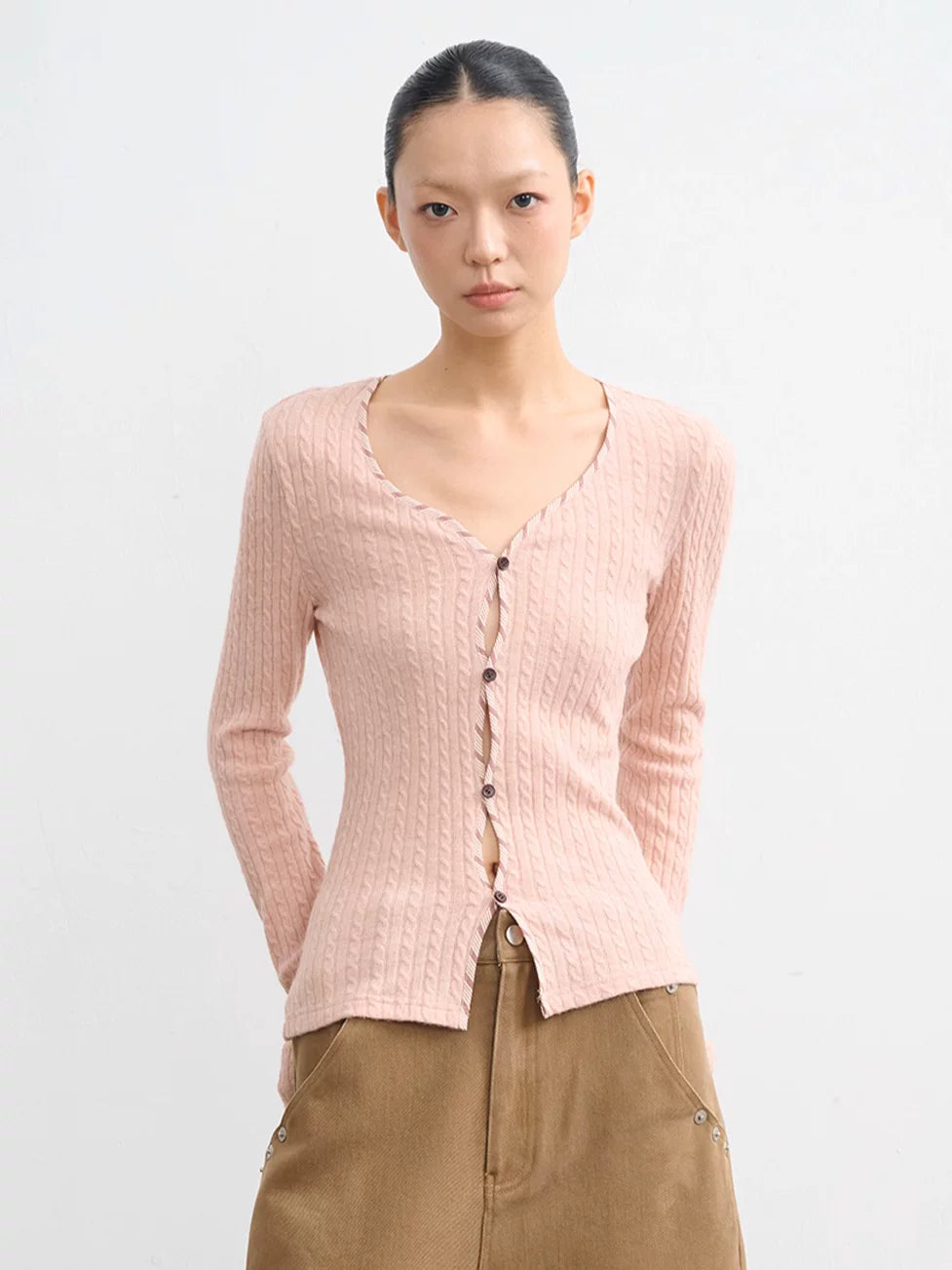 LINY LIBERTY Simple Slim-fitting Long-sleeved Knitted Base