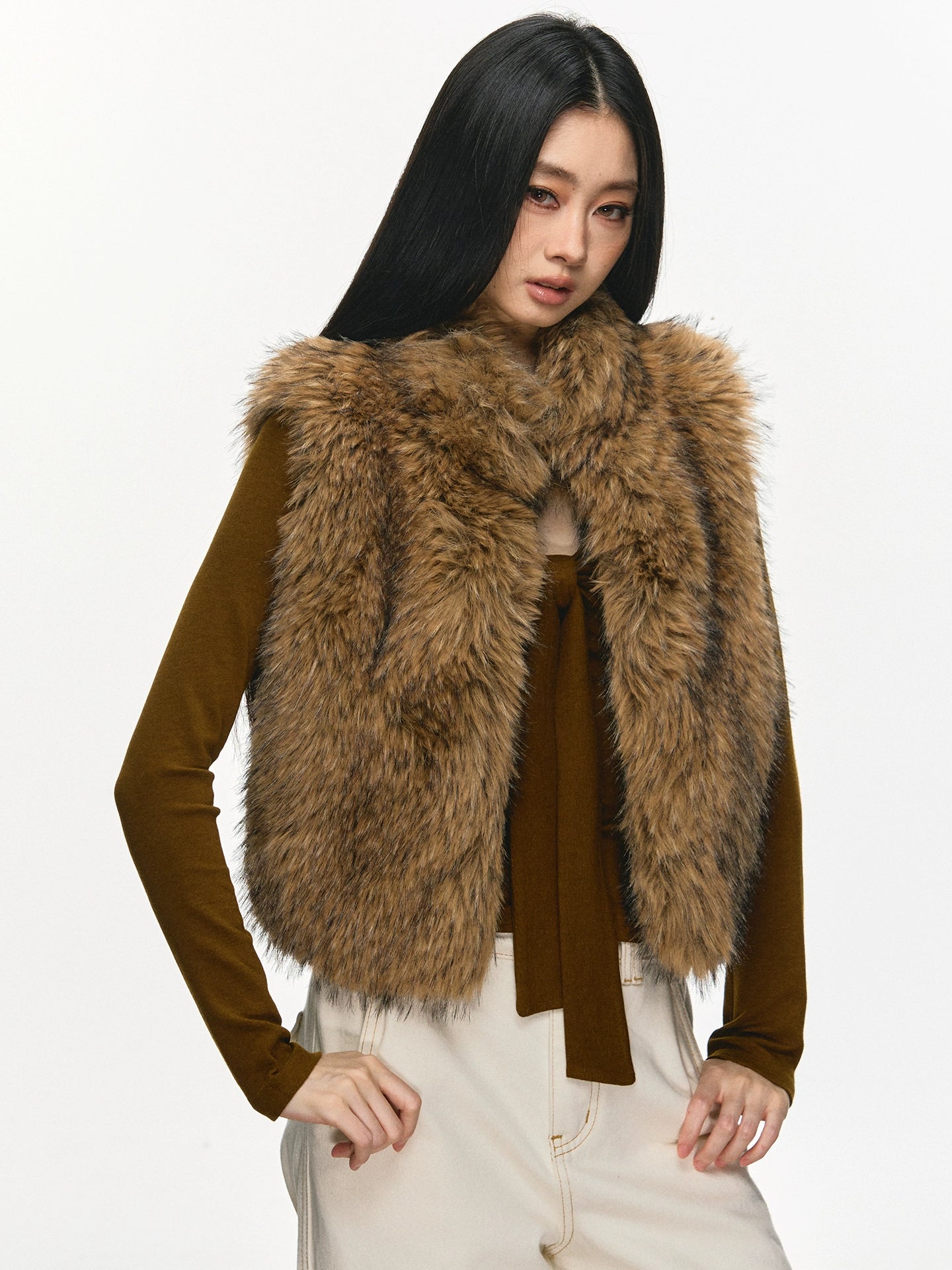 Anna Aneae Warm Versatile Furry Vest Jacket
