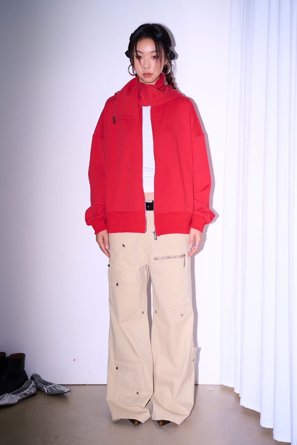 FUNKYFUN Zip-up Hooded Cardigan Jacket