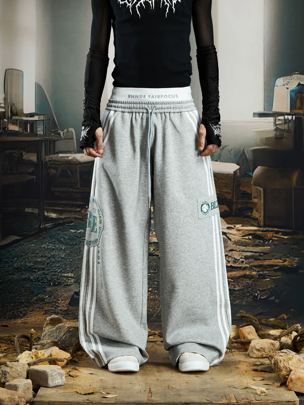 NOMANIAI Double Waist Versatile Casual Striped Slacks