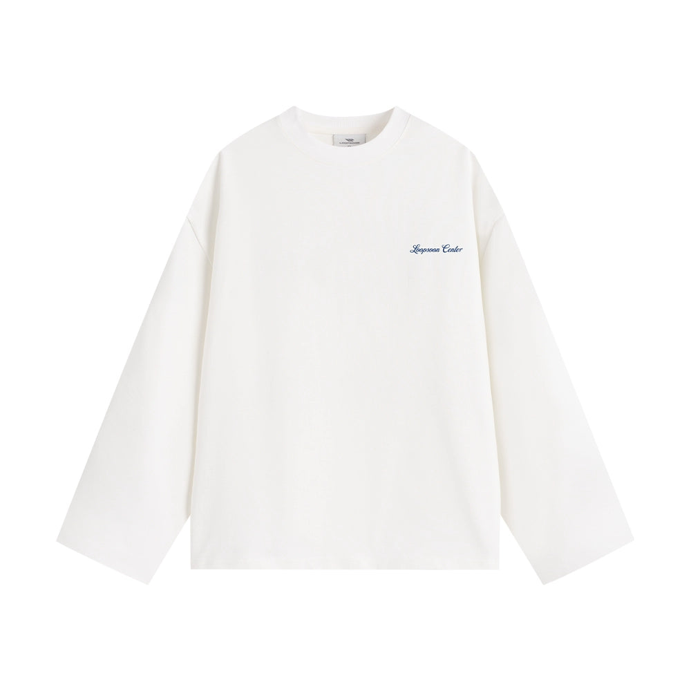 Loopsoon Back Wheat Ear Printing Simple Versatile Long Sleeve