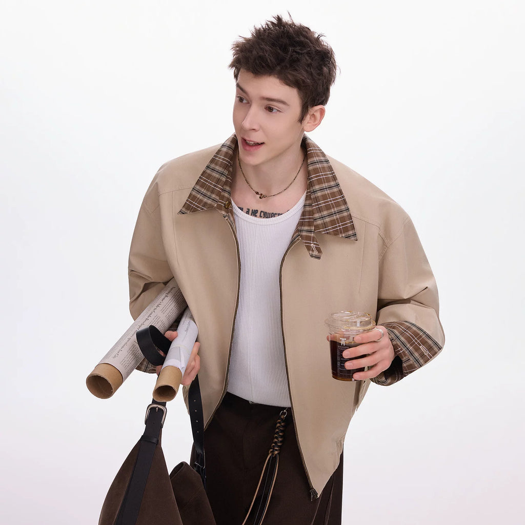 CHOR Wears A Plaid Casual Jacket on Both Sides