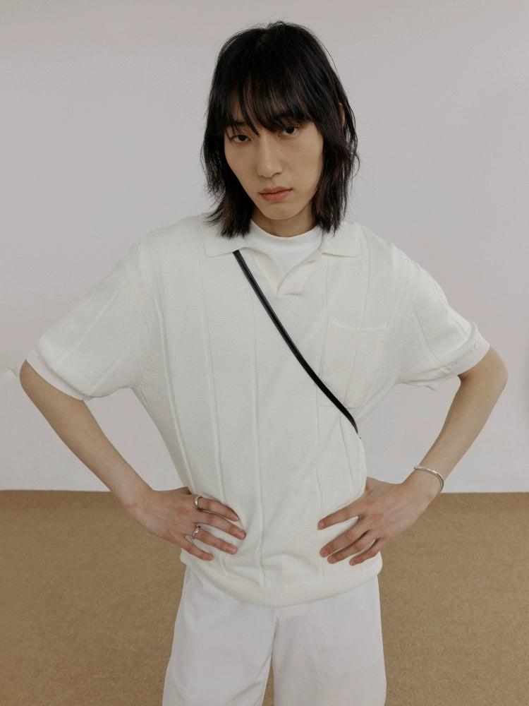 COLN Knitted Short-sleeved Polo Shirt