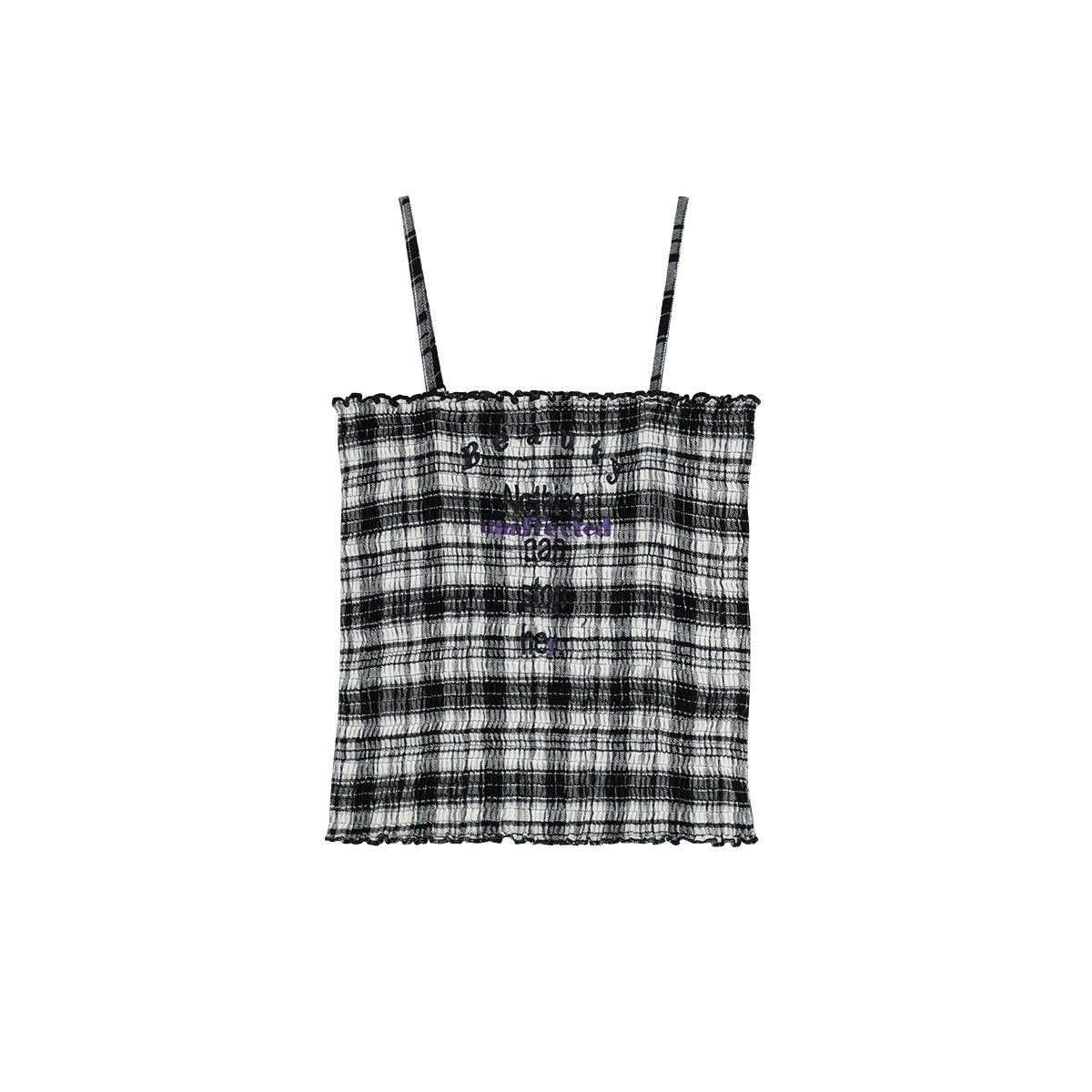 FUNKYFUN Pleated Fungus Lace Sling Vest