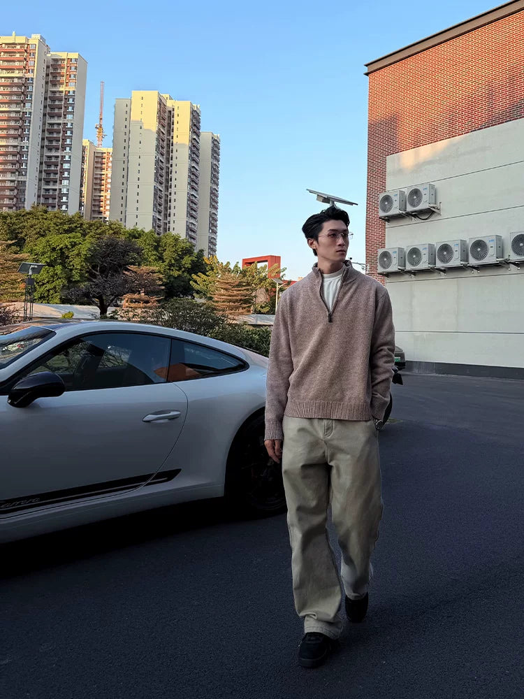 ZOZOFOREST Old Money Gold Matching Turtleneck Sweater