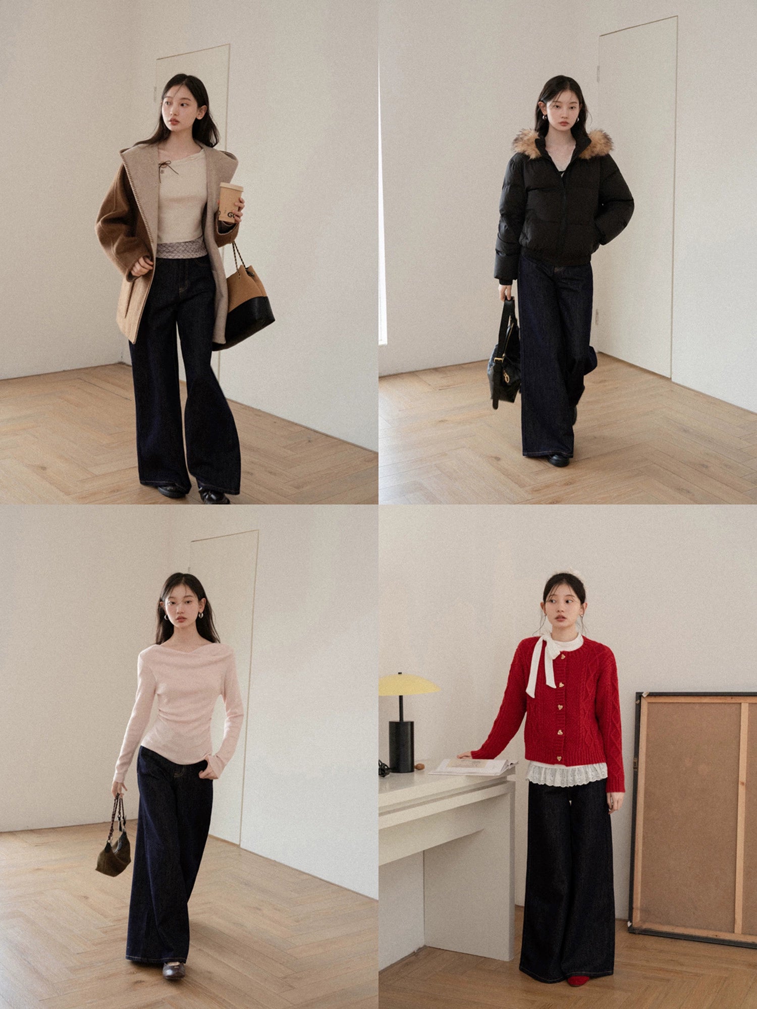 Cantonstory Korean Retro High Waist Jeans