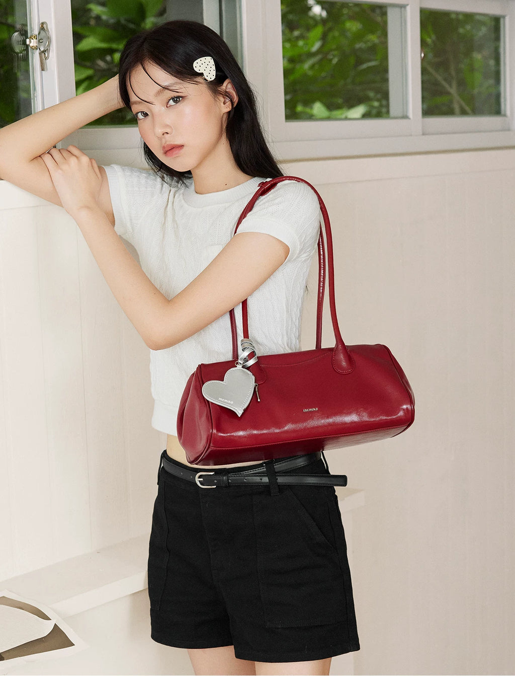 Mcmiko Leather Baguette Underarm Bag