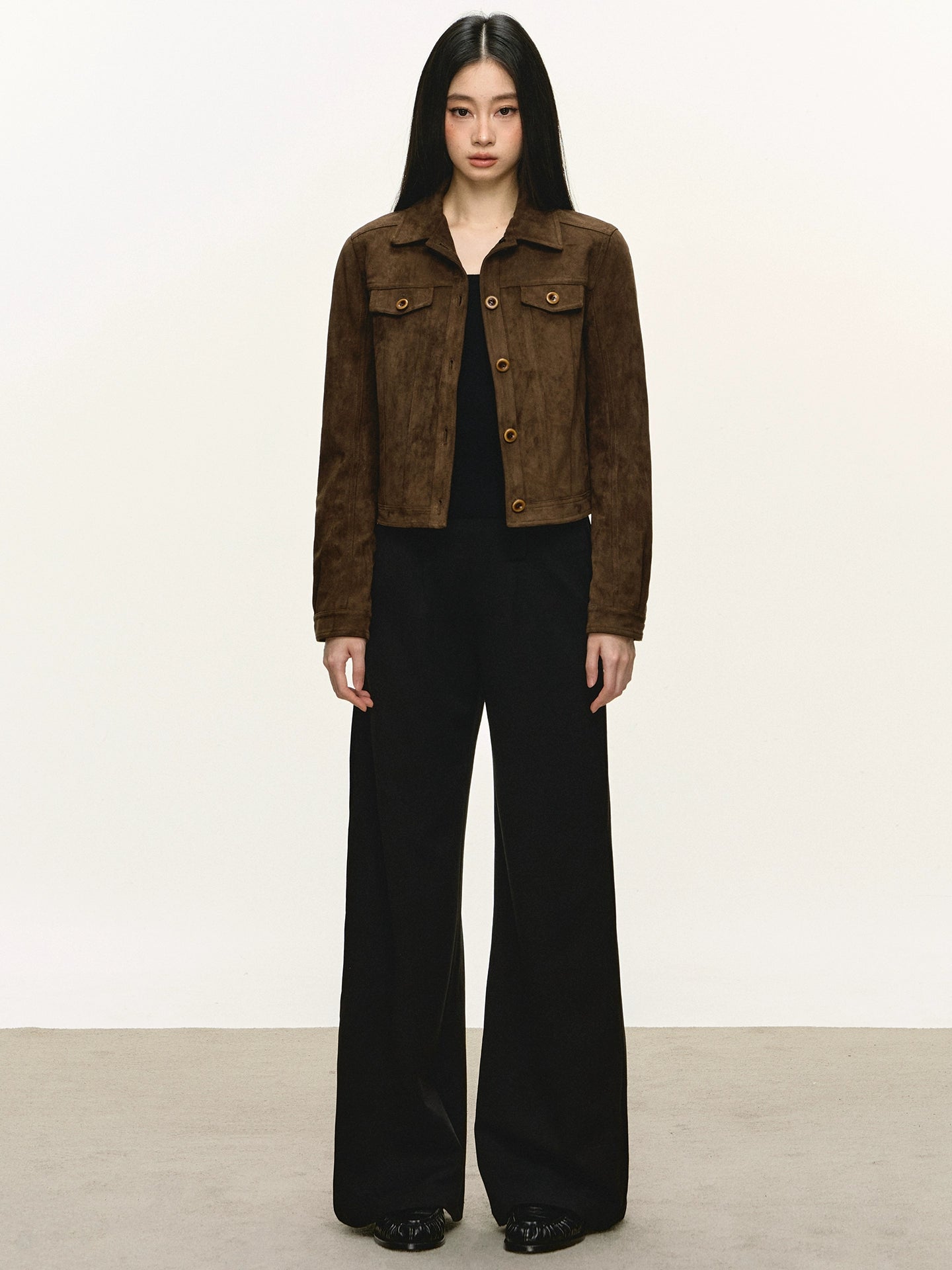 Anna Aneae Niche Button-up Collar Short Jacket