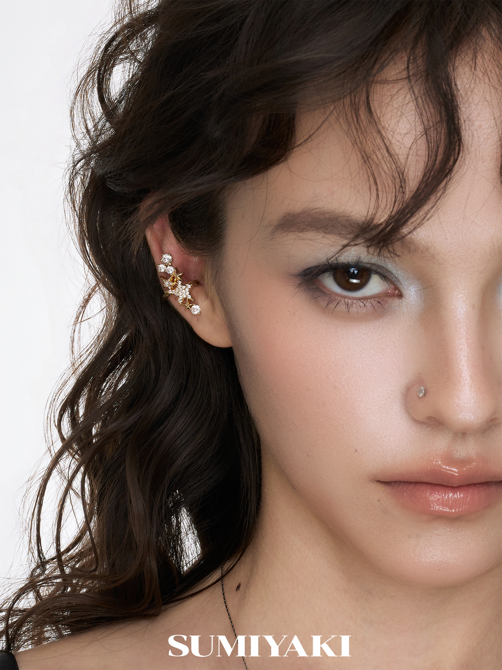 SUMIYAKI Temperament Is Full of Diamond Ear Clips