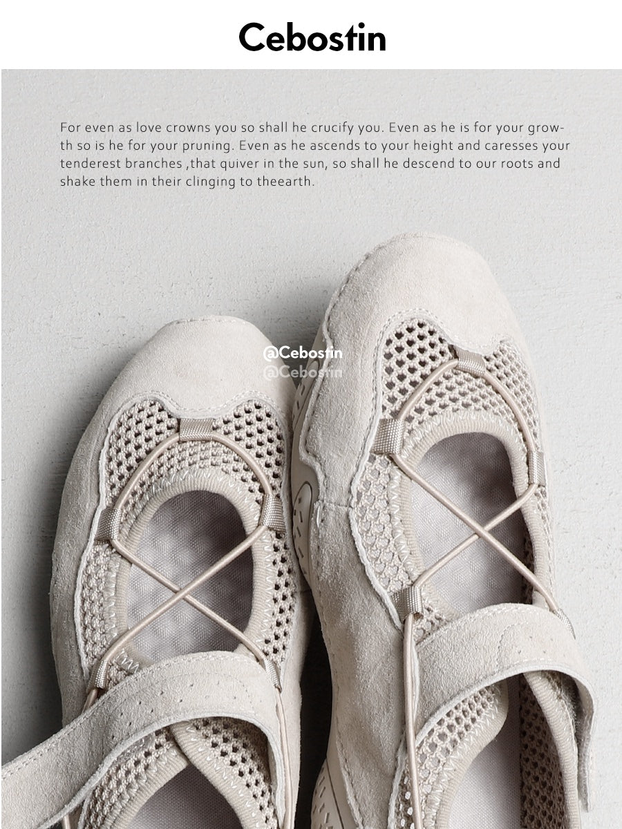 Cebostin Heightening Hollow Mary Jane Shoes