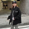 404MOB Embroidery Contrast Color Long Sleeve Shirt
