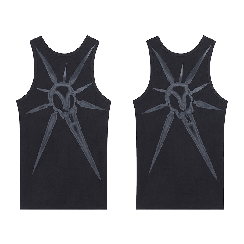 DND4DES Skull Print I-ribbed Vest