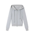 Ablueberry Slimming Paneled Plaid Hooded Jacket