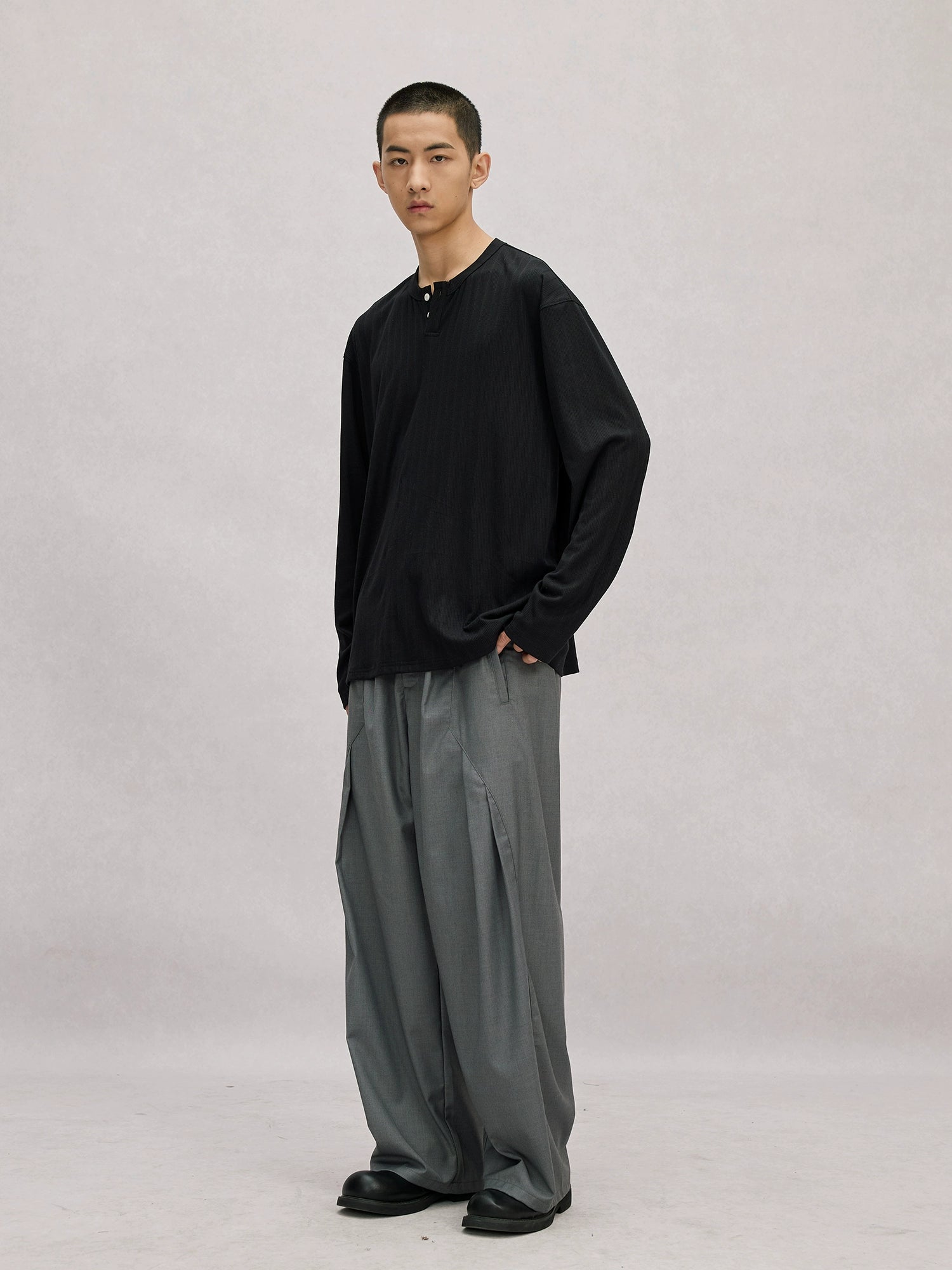 LR MADE Thin Breathable Henry Neck Bottom Long Sleeve