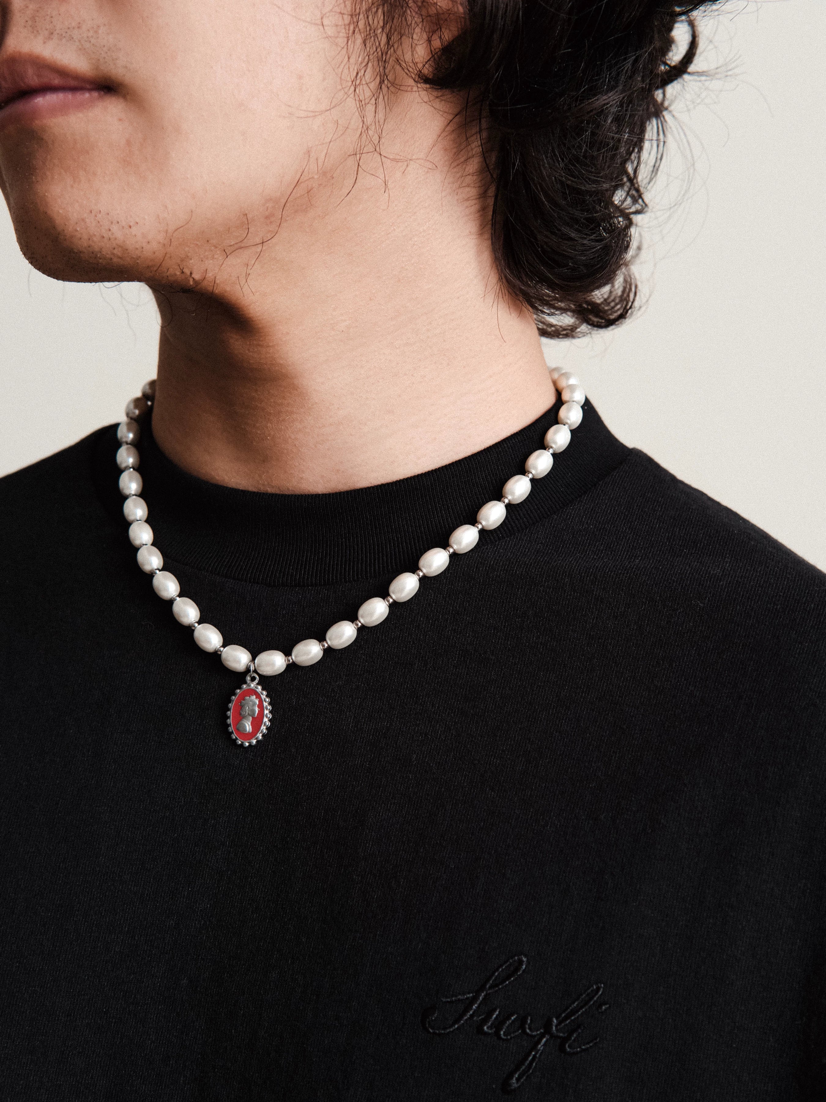 SWFI Langcai Dripping Oil Ancient Coin Pendant Couple Pearl Necklace