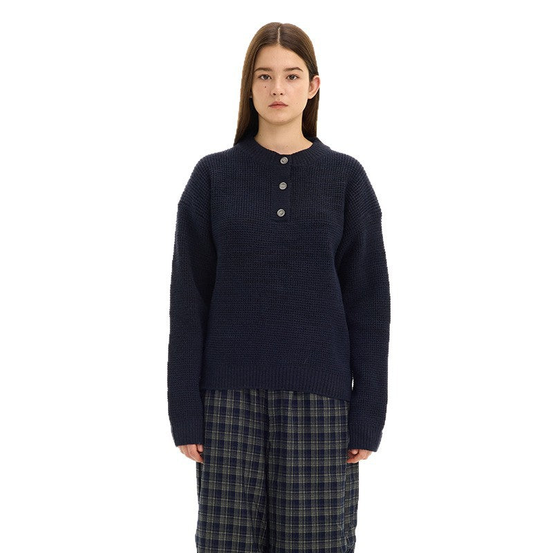 UNF Casual Waffle Knitted Sweater