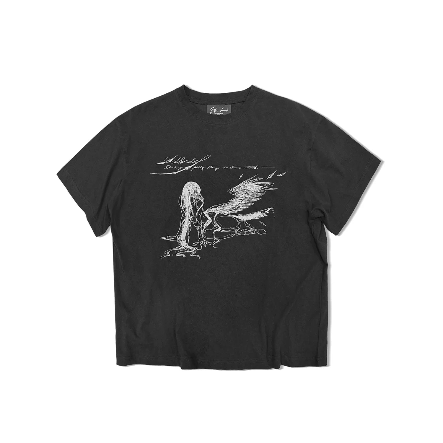 WANNA LAB Hand-painted Print Cool Casual Tee