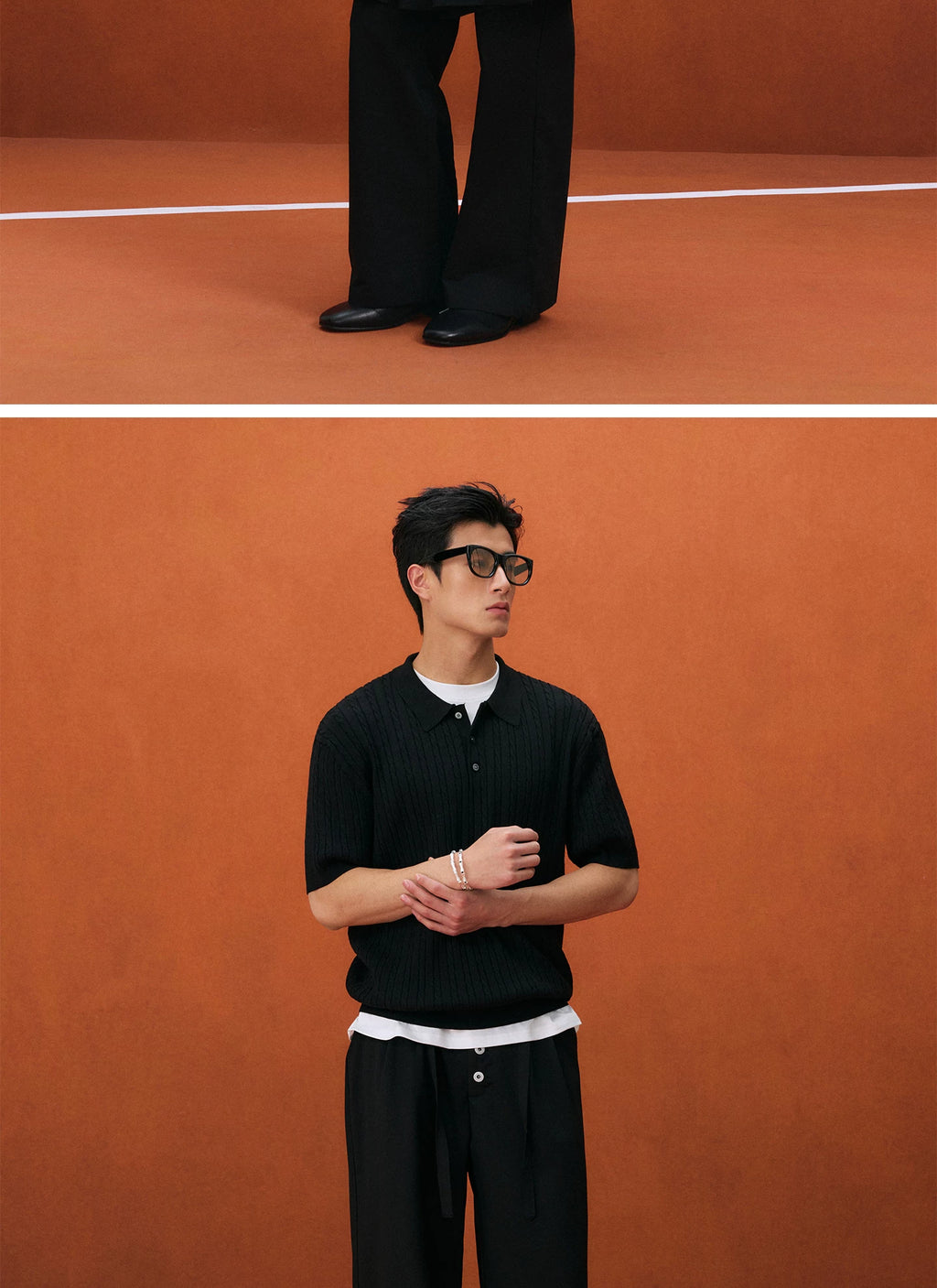 NO LOGO Retro Loose Loose Lazy Lapel Tee