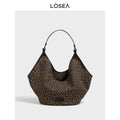 LOSEA Leopard Print Large Capacity Retro Shoulder Bag