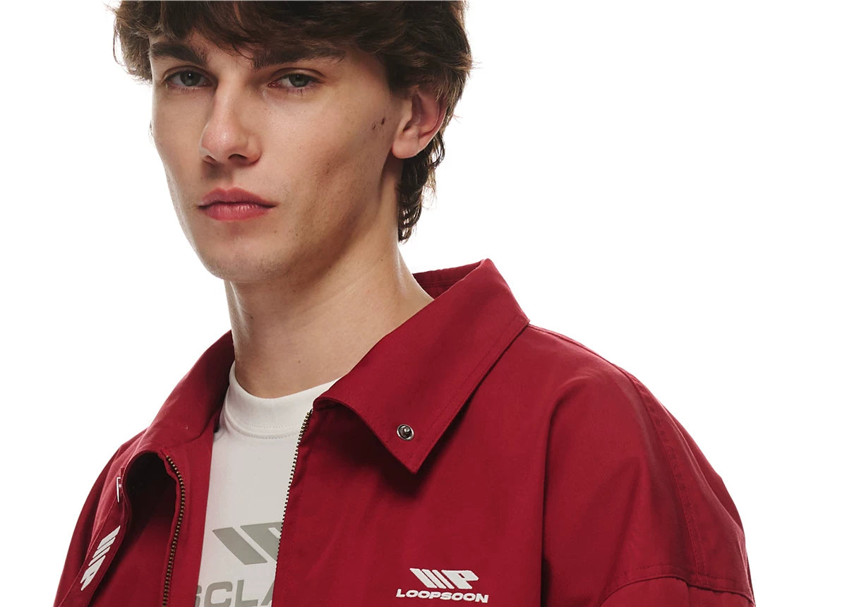 Loopsoon Collar Loop Embroidery Versatile Simple Casual Tee