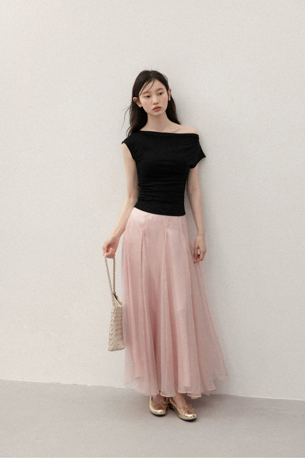 Cantonstory Versatile Mesh High Waist Skirt