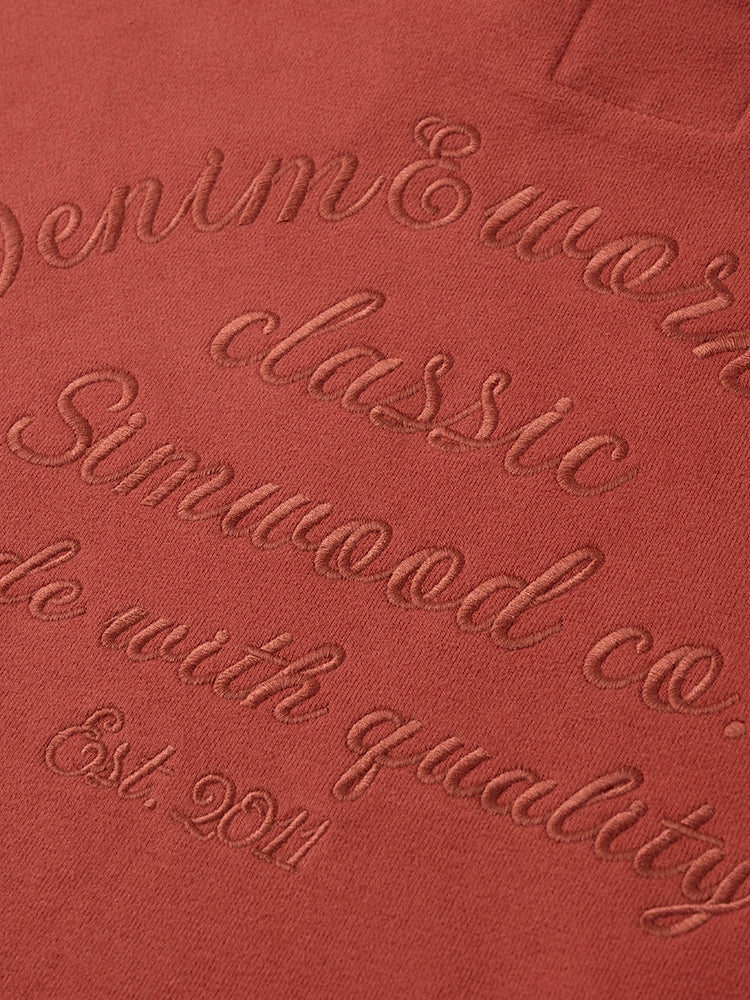 SIMWOOD Alphabet Embroidered Casual Hooded Sweater