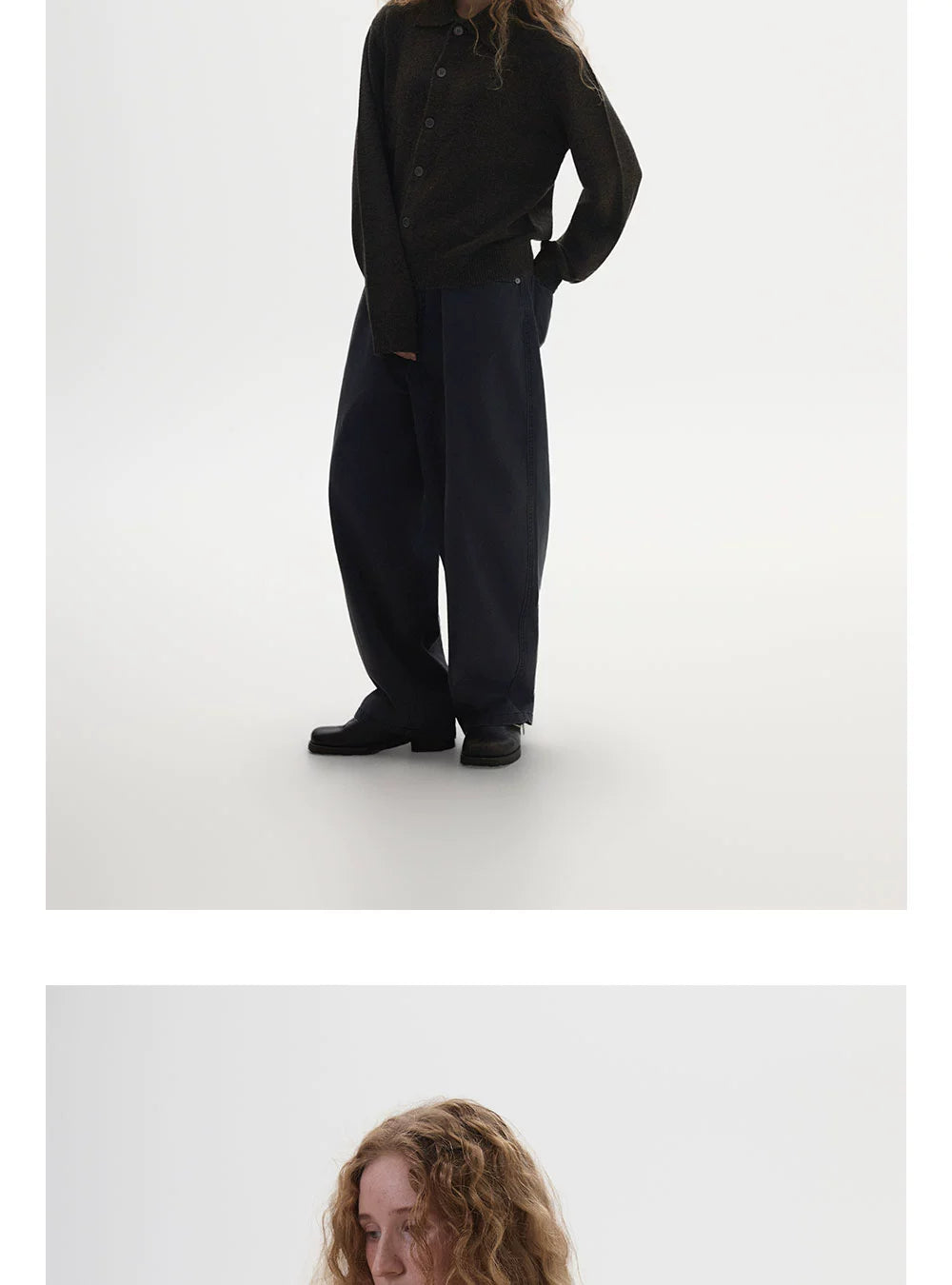 Anniehall Short Lapel Button-down Sweater