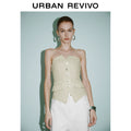 URBAN REVIVO Tube Top Sleeveless Casual Shirt