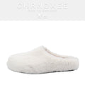 CHRNDXEE Baotou Casual One-pedal Warm Flat-soled Fluffy Single Shoes