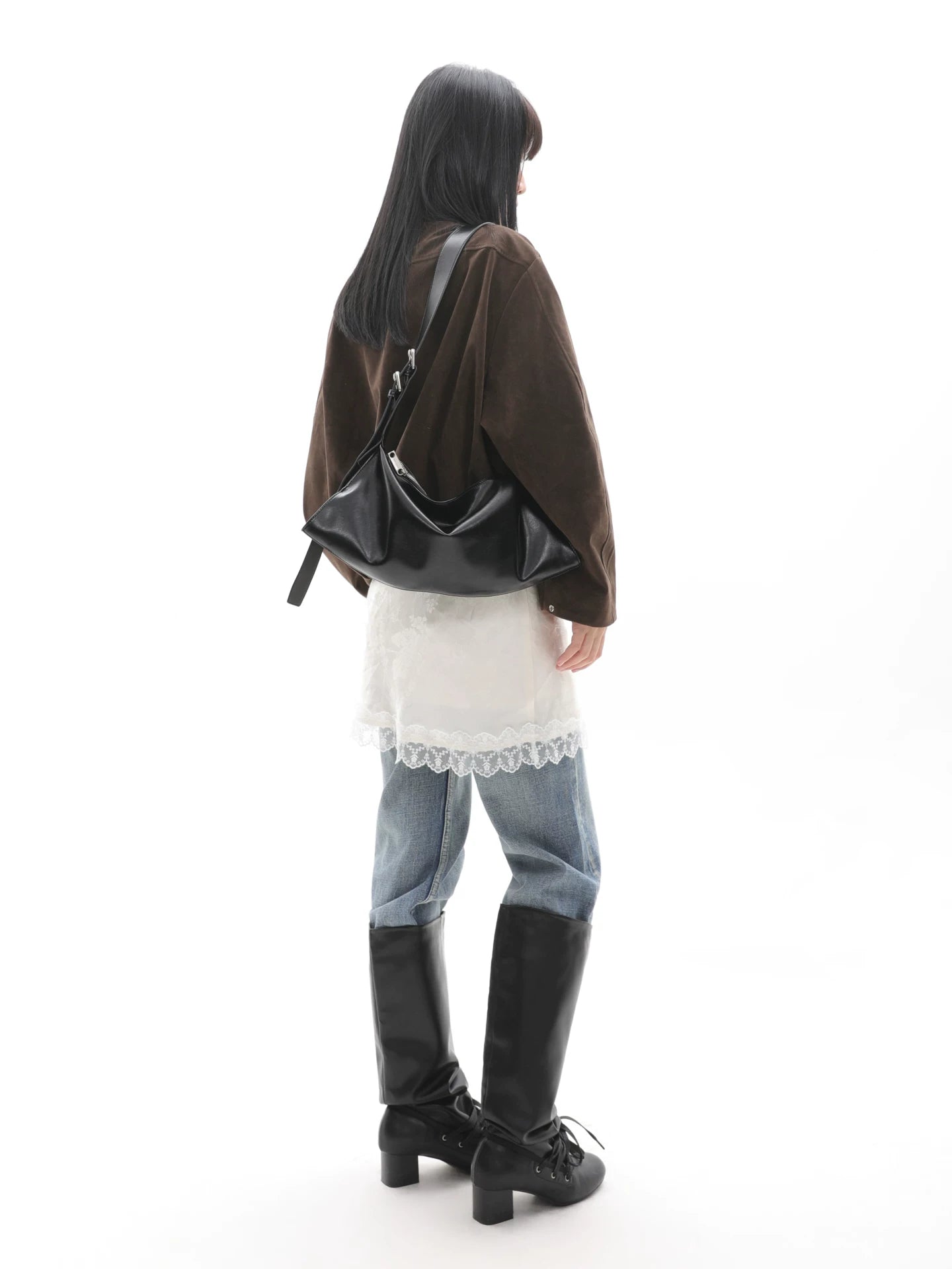 JANDRESS Soft Leather Casual Messenger Armpit Bag