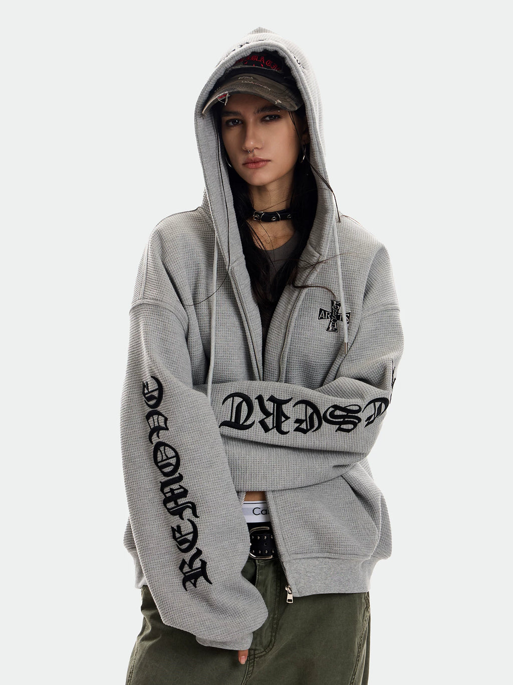 0123Start Waffle Hooded Fleece Jacket