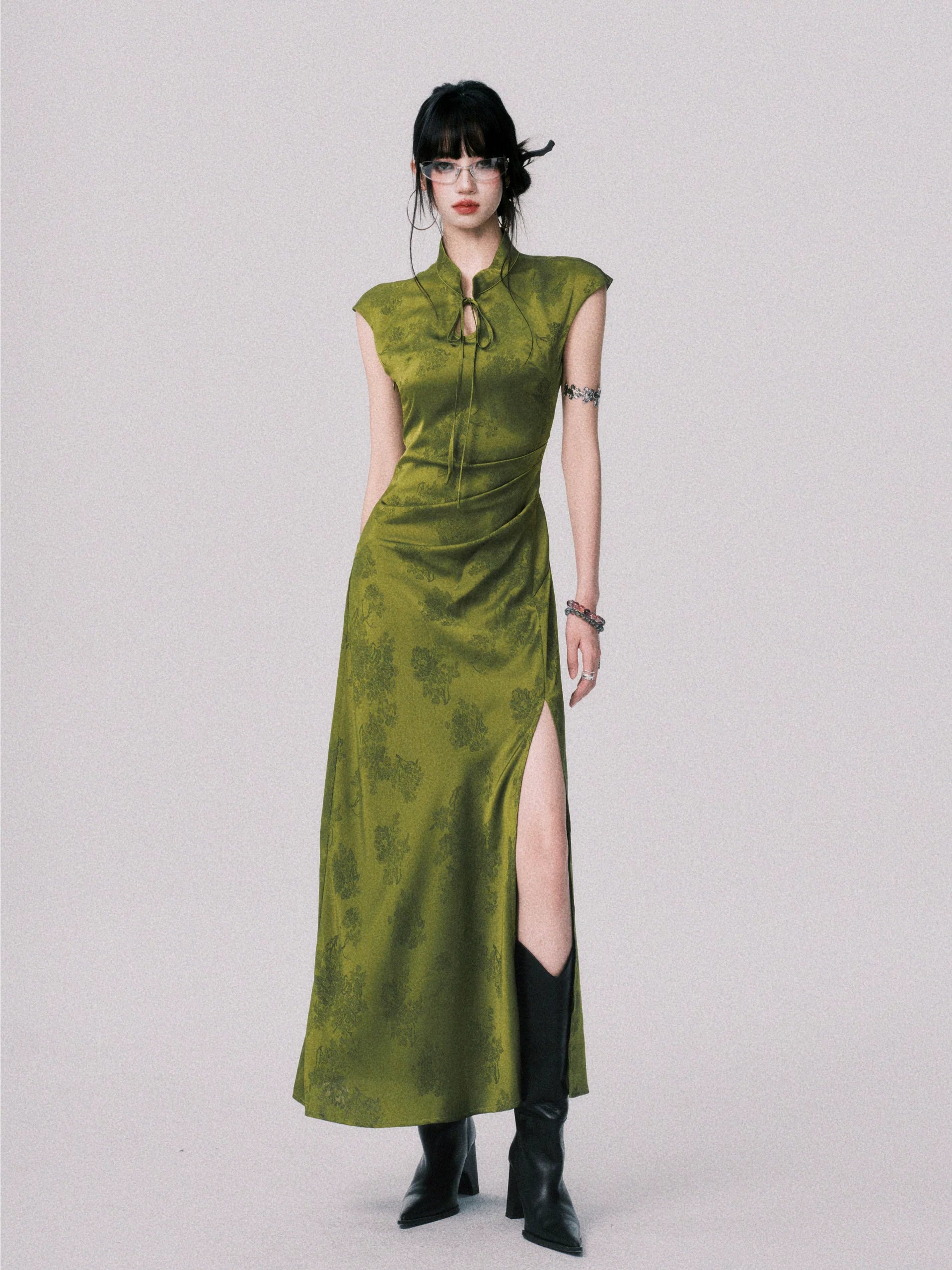 LULUSWINGS Retro Split Fork National Style Long Dress