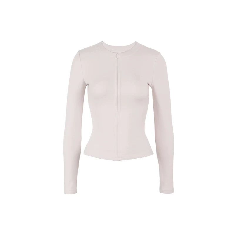 Audwyn Half Zipper V-Neck Slim Sleeve