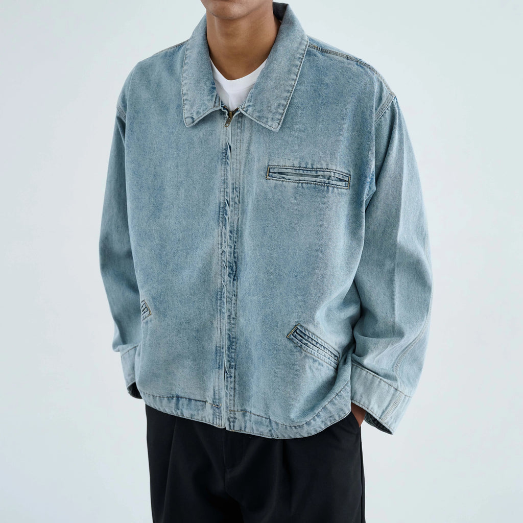 Anniehall Washed Old Blue Detroit Denim Jacket