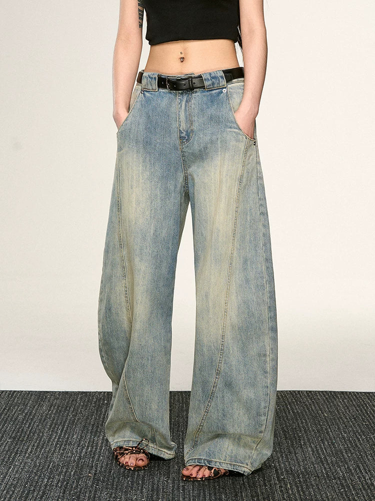 Aaisup Splicing Skinny Straight Pants Versatile Wide Leg Pants