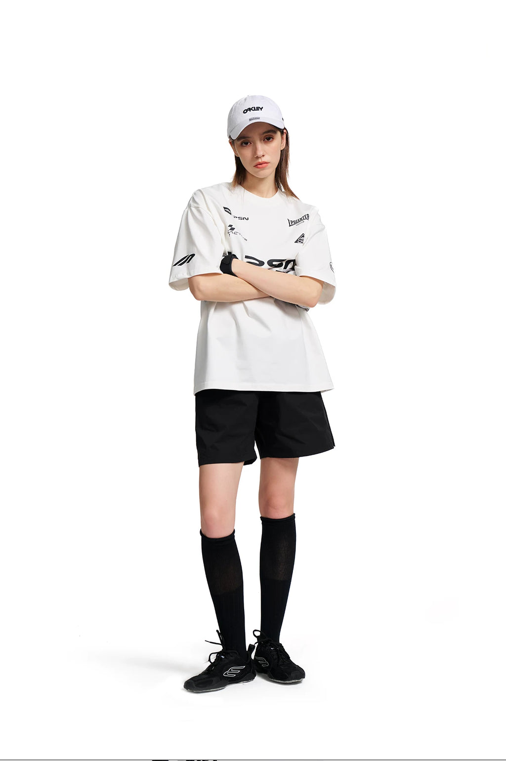 Loopsoon Chest Letter Print Sports and Leisure Tee