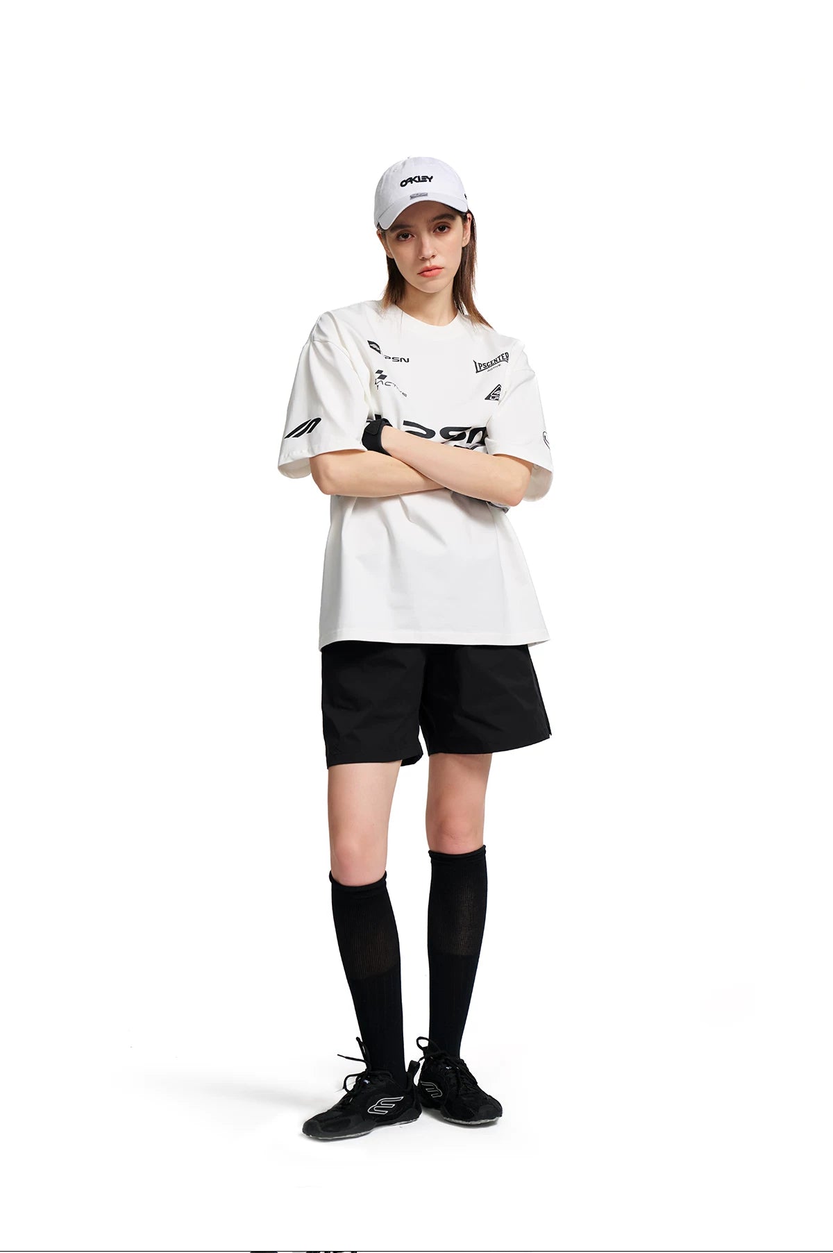 Loopsoon Chest Letter Print Sports and Leisure Tee
