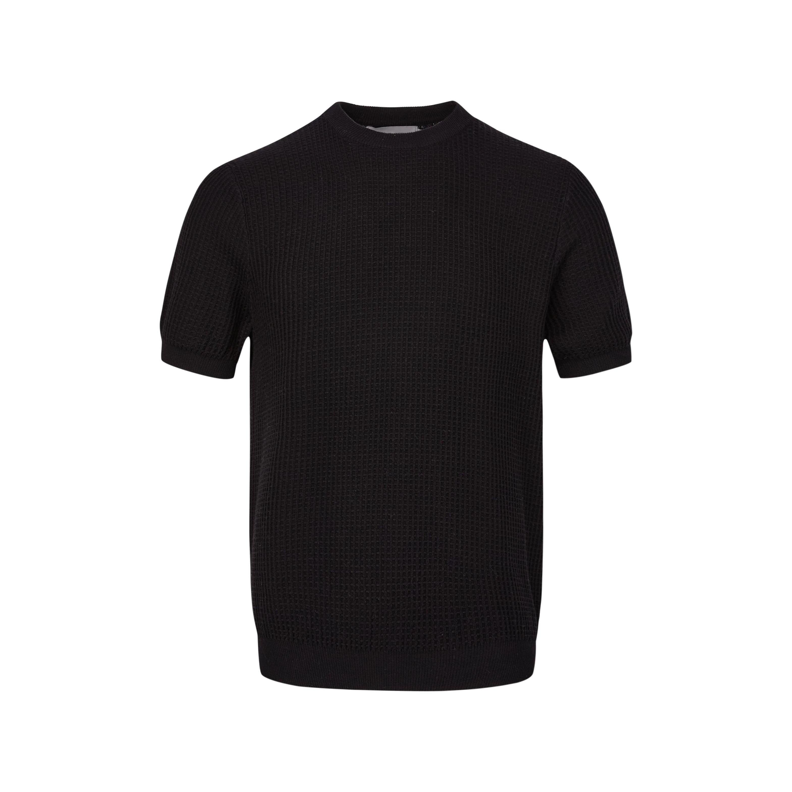MADWITCH Simple Texture Waffle Knitting Tee