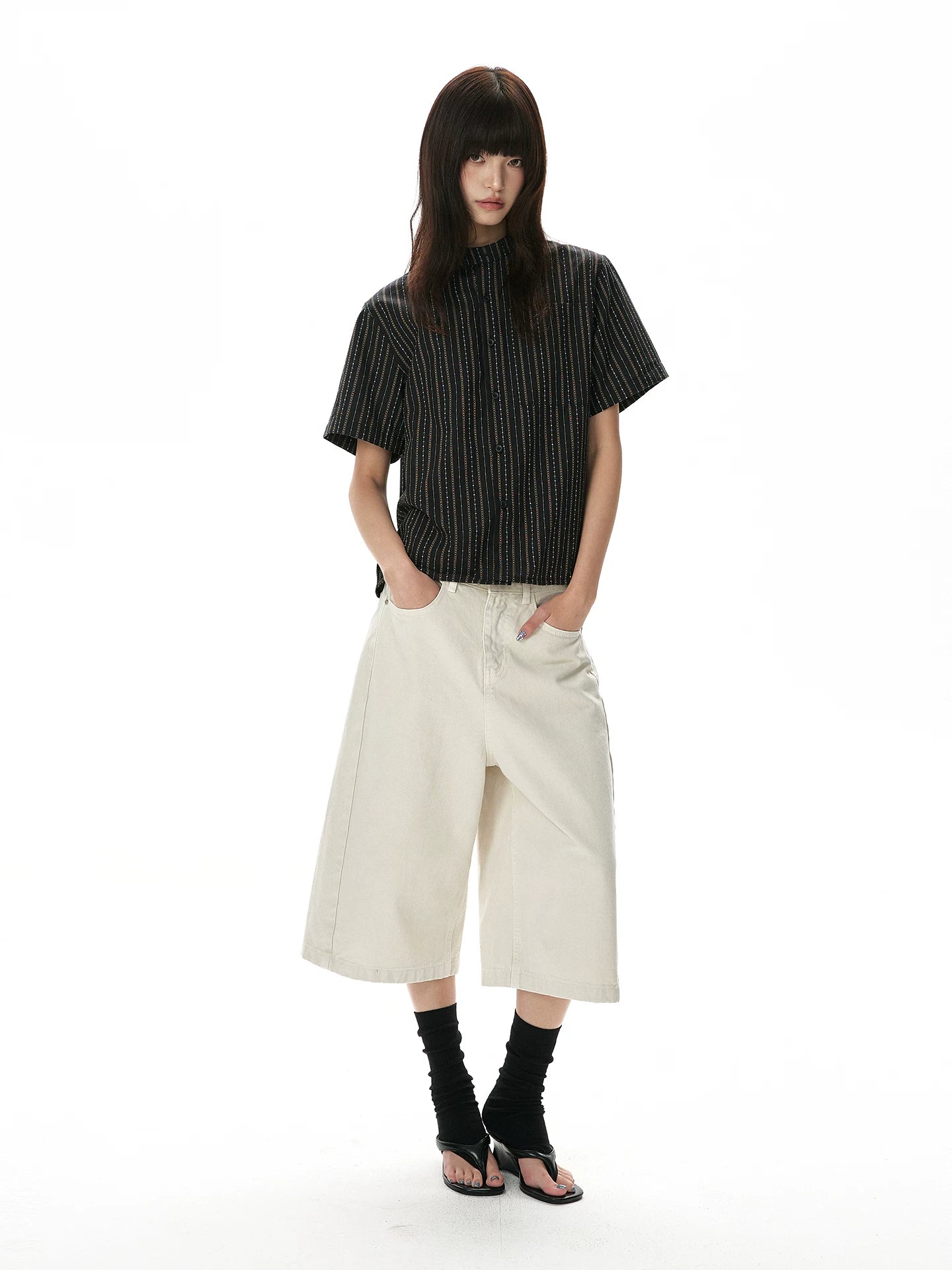 A PUEE Vintage Striped Loose Casual Tee