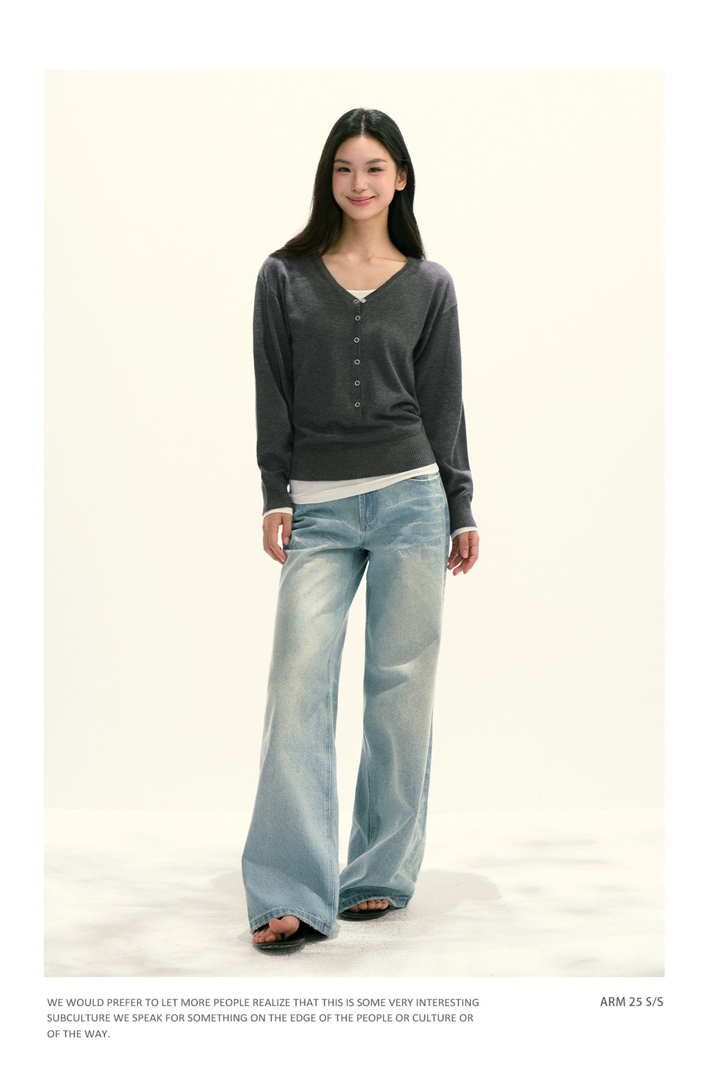 Ariseism Knitted Cardigan V-neck Cardigan