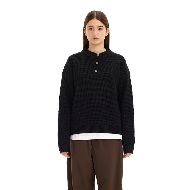 UNF Casual Waffle Knitted Sweater