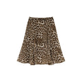 Kano Stitching Elegant Chiffon Leopard Print Skirt